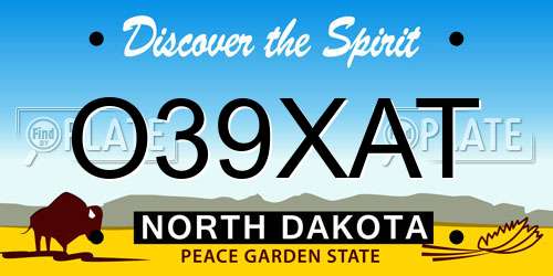 O39XAT North Dakota License Plate