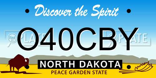 O40CBY North Dakota License Plate