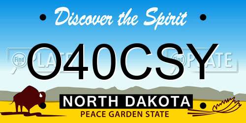 O40CSY North Dakota License Plate