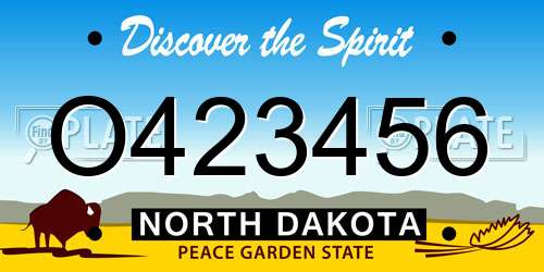 O423456 North Dakota License Plate