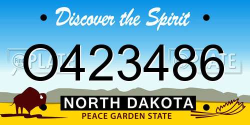 O423486 North Dakota License Plate