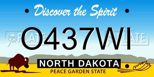 O437WI North Dakota License Plate