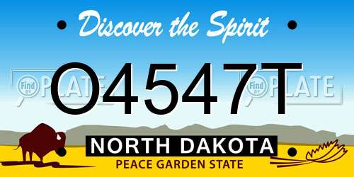 O4547T North Dakota License Plate