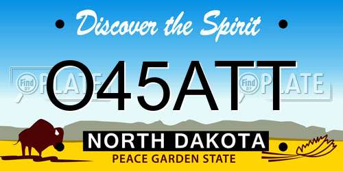 O45ATT North Dakota License Plate