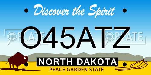 O45ATZ North Dakota License Plate