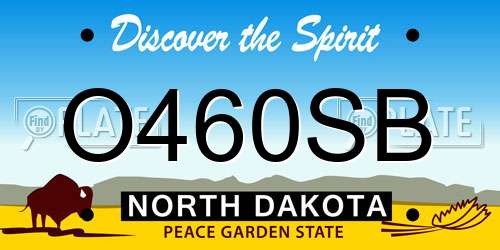 O460SB North Dakota License Plate