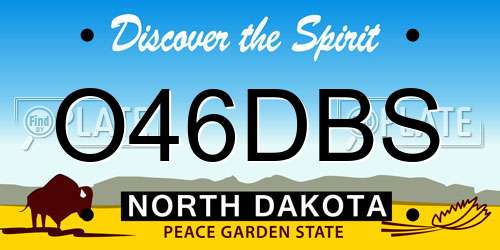O46DBS North Dakota License Plate