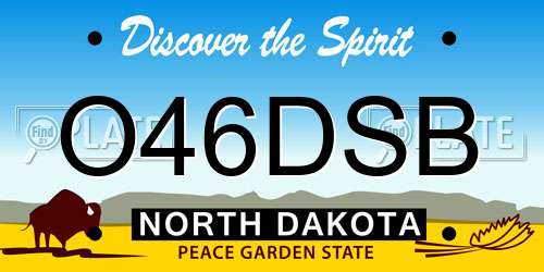 O46DSB North Dakota License Plate