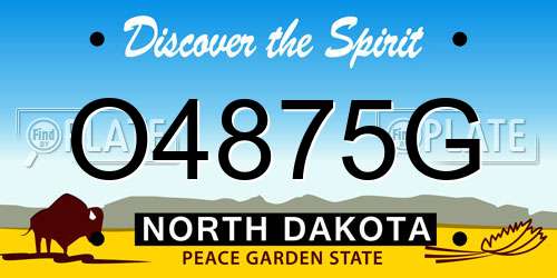 O4875G North Dakota License Plate