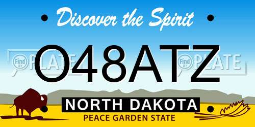 O48ATZ North Dakota License Plate