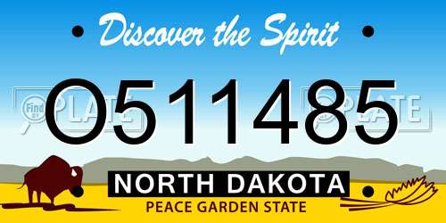 O511485 North Dakota License Plate