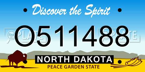 O511488 North Dakota License Plate