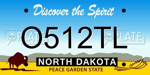 O512TL North Dakota License Plate