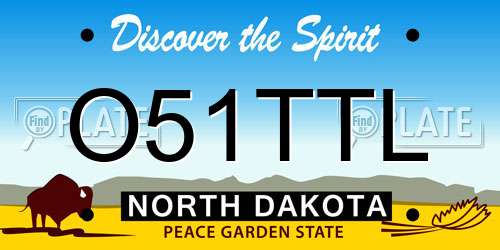 O51TTL North Dakota License Plate