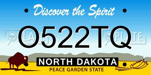 O522TQ North Dakota License Plate