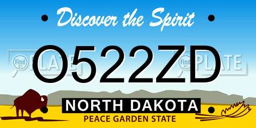 O522ZD North Dakota License Plate