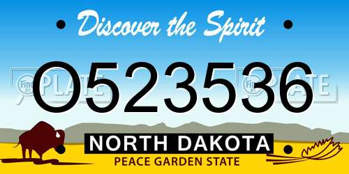O523536 North Dakota License Plate