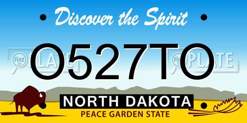 O527TO North Dakota License Plate