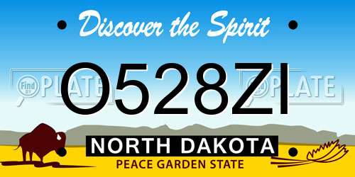 O528ZI North Dakota License Plate