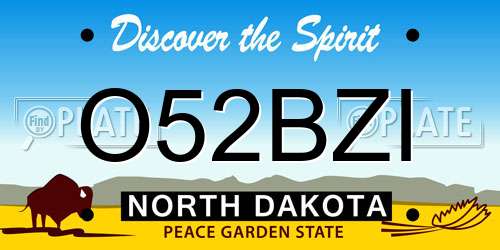 O52BZI North Dakota License Plate
