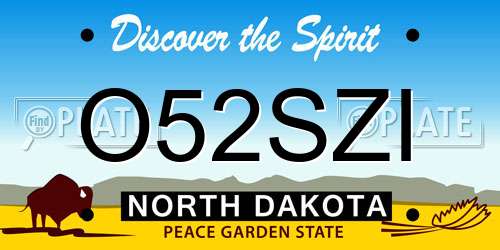 O52SZI North Dakota License Plate