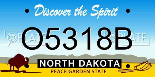 O5318B North Dakota License Plate