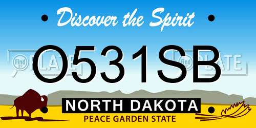 O531SB North Dakota License Plate