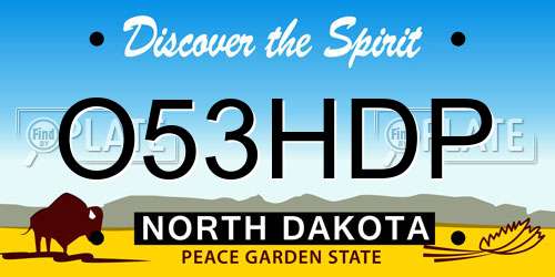 O53HDP North Dakota License Plate