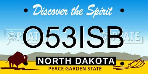 O53ISB North Dakota License Plate