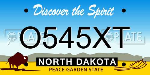 O545XT North Dakota License Plate