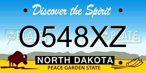 O548XZ North Dakota License Plate