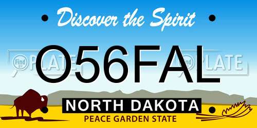 O56FAL North Dakota License Plate