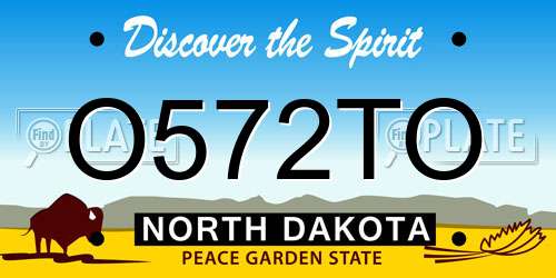 O572TO North Dakota License Plate