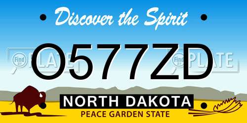 O577ZD North Dakota License Plate