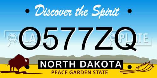 O577ZQ North Dakota License Plate