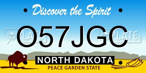 O57JGC North Dakota License Plate
