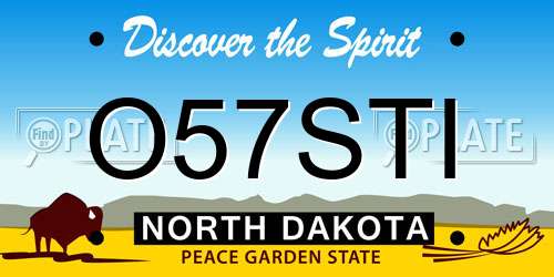 O57STI North Dakota License Plate