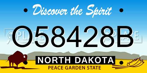 O58428B North Dakota License Plate