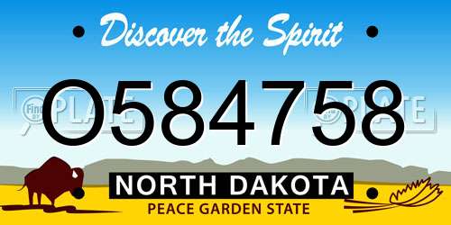 O584758 North Dakota License Plate
