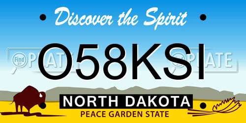 O58KSI North Dakota License Plate