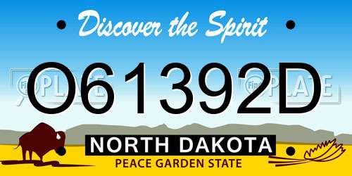O61392D North Dakota License Plate