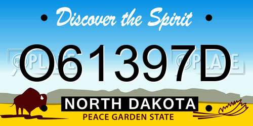 O61397D North Dakota License Plate