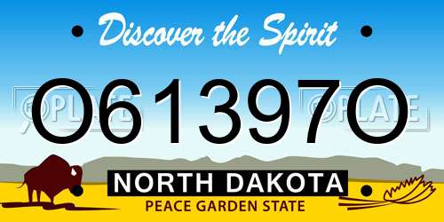 O61397O North Dakota License Plate