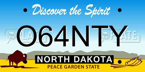 O64NTY North Dakota License Plate