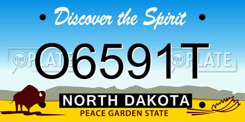 O6591T North Dakota License Plate