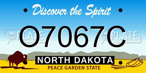 O7067C North Dakota License Plate