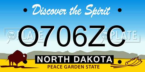 O706ZC North Dakota License Plate