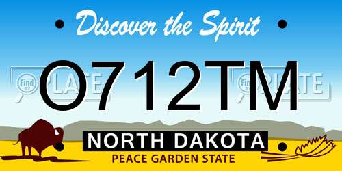 O712TM North Dakota License Plate