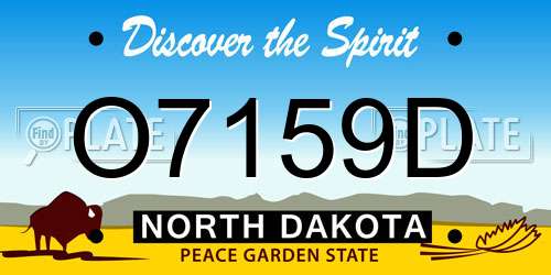 O7159D North Dakota License Plate