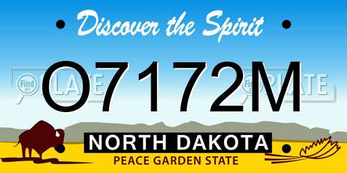 O7172M North Dakota License Plate